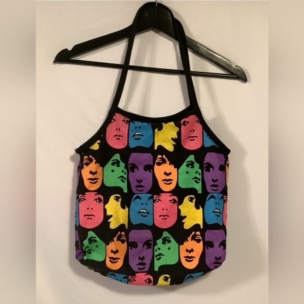 NADARA Pop Art Colorful Faces Zippered Shoulder Bag/Purse